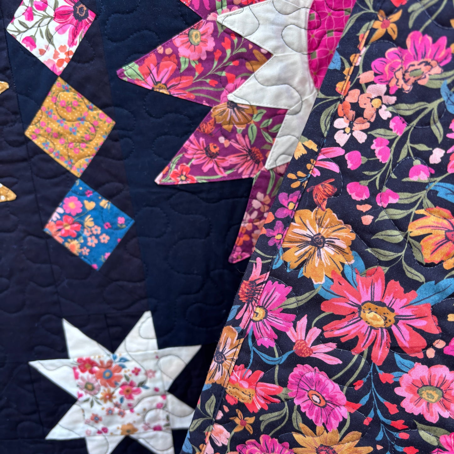 The Pointy Flowers Quilt (Q18) – 69” square
