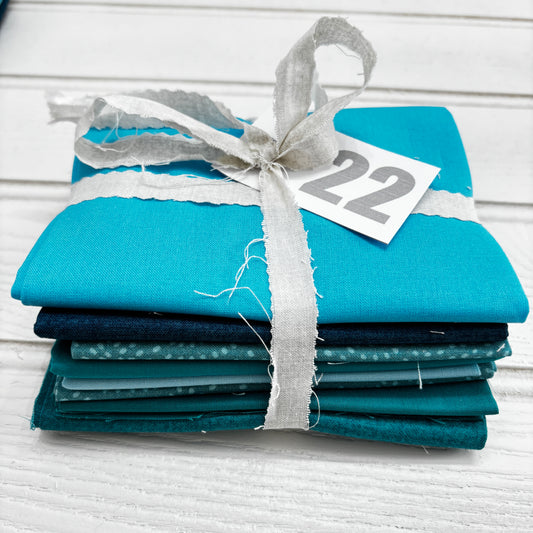 Teal / aqua blue solid and blender bundle 22