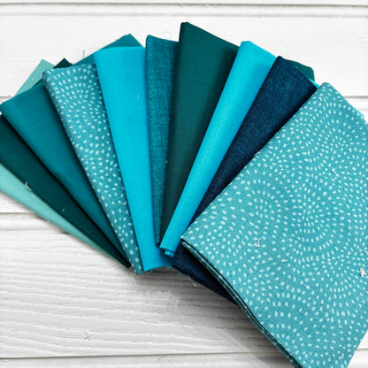 Teal / aqua blue solid and blender bundle 23