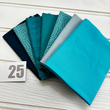 Teal / aqua blue solid and blender bundle 25