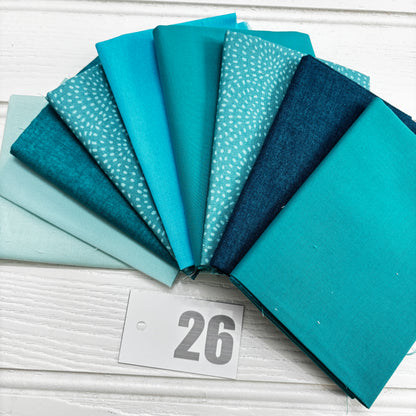 Teal / aqua blue solid and blender bundle 26