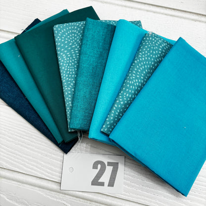 Teal / aqua blue solid and blender bundle 27