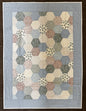 The Blue hexagons baby quilt - 36" x 46"