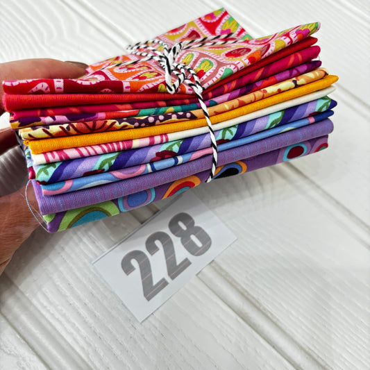 Kaffe Fassett print and shot cotton Bundle 228