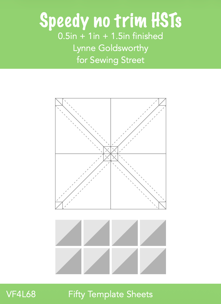 Speedy No Trim Printed Templates: 0.5", 1" and 1.5" HSTs